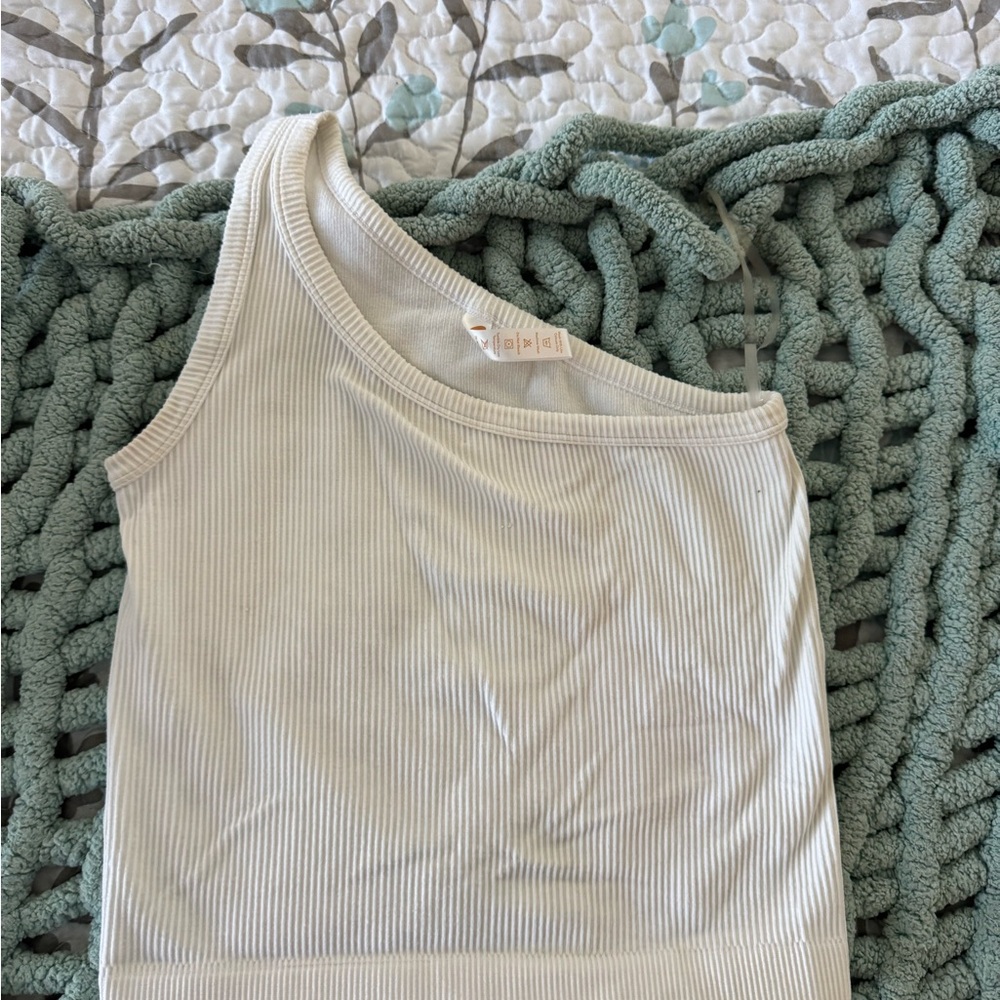 Fornia Cream Ribbed Tank Top
